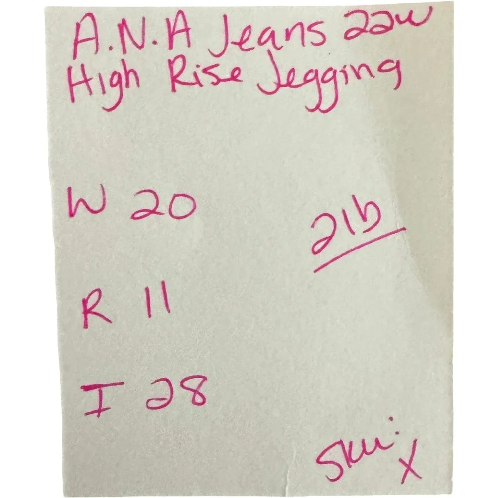 a.n.a High Rise Jegging Womens 22W Blue Button Fly Raw Hem Stretch Denim Jeans - Picture 9 of 9
